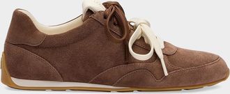 Stuart Weitzman Bond Sport Suede Low-Top Sneakers