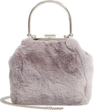 Nordstrom Faux Fur Clutch in Grey Flint at Nordstrom