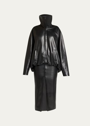Balenciaga High Collar Blouson Skirted Jacket