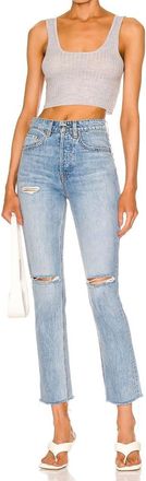GRLFRND Karolina High Rise Straight Crop Jeans In Point Loma