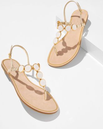 Talbots Lucia Charms Metallic Strappy Sandals - Gold - 10 1/2 M Talbots