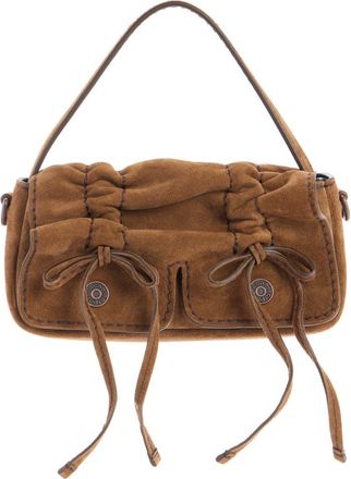 Acne Studios Micro Multipocket Suede Crossbody Bag in Cognac Brown at Nordstrom