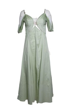 Cult Gaia green Dina off shoulder midi dress