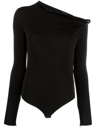 Versace off-shoulder long-sleeve bodysuit - Black