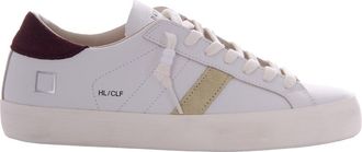 D.A.T.E. White and Chocolate Hill Low Calf Sneakers