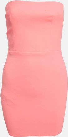 Alex Perry Neon Pink Stretch Crepe Strapless Mini Dress