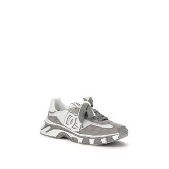 Dolce & Gabbana Calf Leather & Mesh Sneaker - Gray