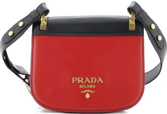 Prada Pionniere Saddle City Calfskin Small crossbody bag - Zwart
