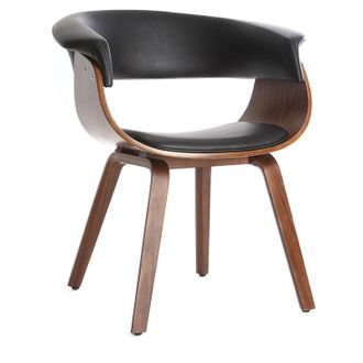 Miliboo Poltrona scandinava nero e legno scuro OKTAV