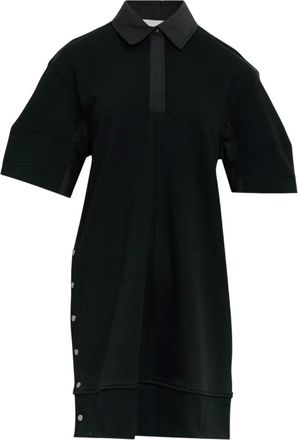 3.1 Phillip Lim Terry buttoned collar midi dress - Black