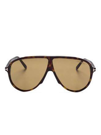 Tom Ford Eyewear Zonnebril met piloten montuur - Bruin