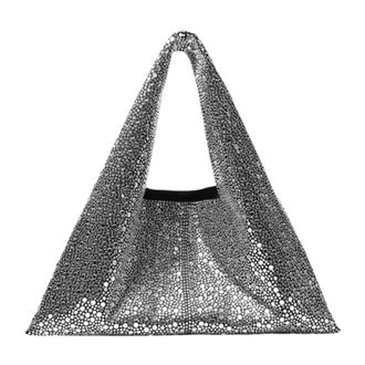 twentyfour Tassen, Dames, Zwart, ONE Size, Borsa con pattern a specchi Manici 49x 44 49x 44