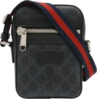 Gucci Pre-owned Vintage Messenger Bag - Heren - Vintage Schoudertas - Zwart - ONE Size - Leer - Vintage