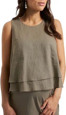 Ripe Peyton Linen Nursing Top in Olive at Nordstrom, Size Large