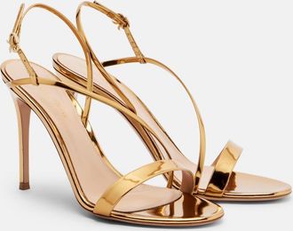 Gianvito Rossi Metallic leather slingback sandals