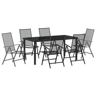 Berkfield Home 7 Piece Garden Dining Set Anthracite Steel