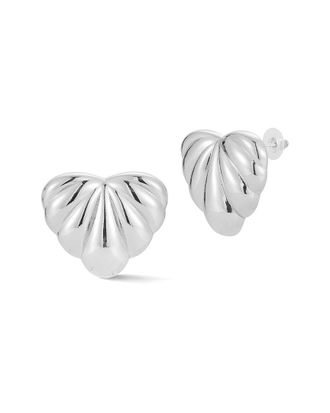Glaze Jewelry Plated Puffed Heart Earrings