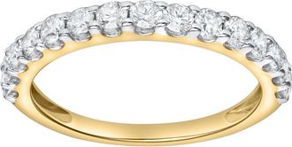 LuvMyJewelry Francesca 14K Gold Round Diamond Studded Half Eternity Band Ring - 0.5cts in 14K Yellow Gold at Nordstrom, Size 5.5