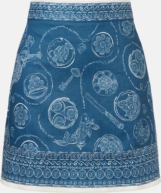 Alemais Al&eacute;mais Minigonna Lucky in lino con stampa