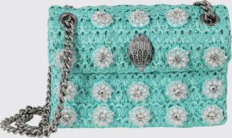 Kurt Geiger Borsa Kensington in rafia crochet con cristalli floreali