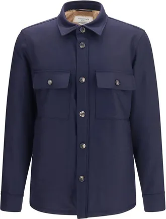 Jacob Cohen Blue Wool Oves Aries Full-Length Mens Jacket
