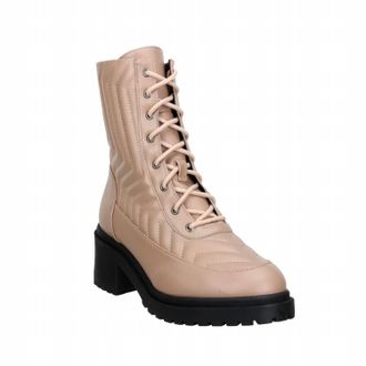 Bruno Menegatti Womens Nikkita Leather Combat Boot In Nude