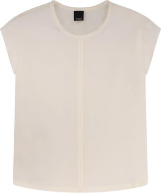 Pinko Blossom Boxy Short-Sleeved Fabric T-shirt