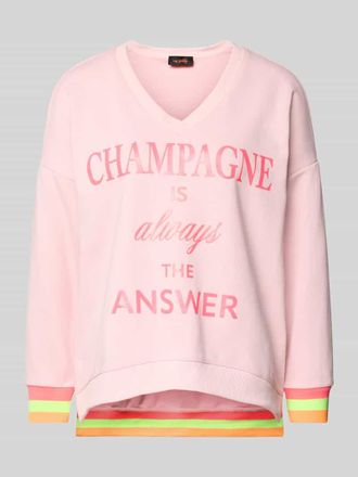 Miss Goodlife Oversized Sweatshirt mit V-Ausschnitt in Hellrosa, Gr&ouml;&szlig;e XL