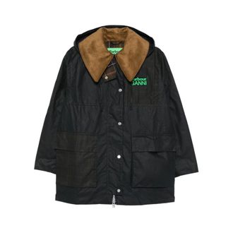 Barbour Jassen, Dames, Zwart, XS, Katoen, Waxed Duffle Coat