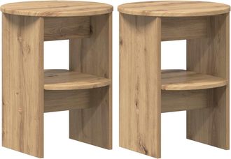 vidaXL Armario Auxiliar 2 Uds. Roble Artisan &Oslash;40 X 50 Cm Vidaxl