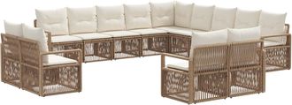 vidaXL Conjunto De Sof&aacute;s De Jard&iacute;n 13 Uds. Beige Rat&aacute;n Sint&eacute;tico Vidaxl