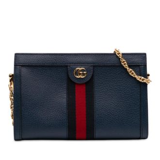Gucci Pre-owned Gucci Small Calfskin Web Ophidia Chain Crossbody Ladies 5X198M6TD0OOUXE2