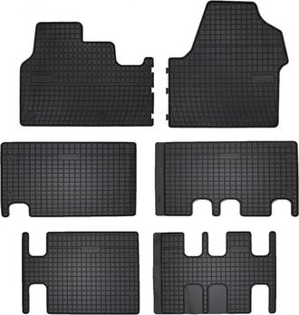 OEM Alfombrillas De Goma Para Coche: Citro&euml;n Jumpy Iii De 3 Filas (2018-) - Negras, Ajustadas