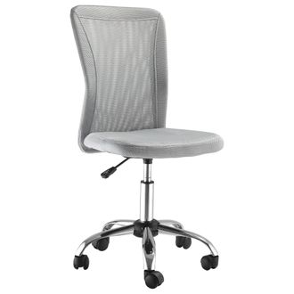 Vinsetto Grey Armless Office Chair Ergonomic Height Adjustable Mesh Back Wheel | TJ Hughes