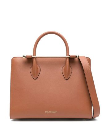 Strathberry Midi Tote Leather Chestnut