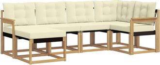 vidaXL Conjunto De Sof&aacute;s De Exterior 6 Uds. Blanco Y Crema Vidaxl