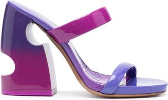 Off-white Fuchsia Leren Muiltjes met Meteor Detail - Dames - Muiltjes - Paars - 39 EU - Schoenen