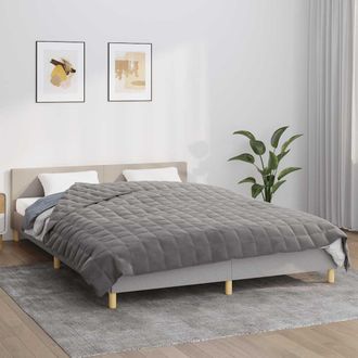 vidaXL Manta Con Peso Tela Gris 200x200 Cm 9 Kg Vidaxl