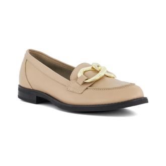 Dune London Dune Goddess Leather Womens Camel Loafers - UK 6