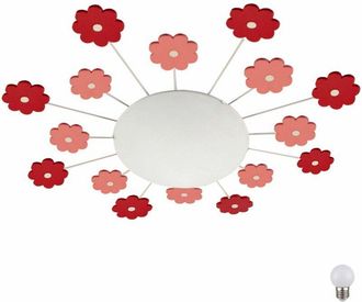 ETC Shop Etc-shop - Lampada da soffitto per bambini rosa faretto da parete in vetro per sala giochi rotondo in un set con lampadine a led