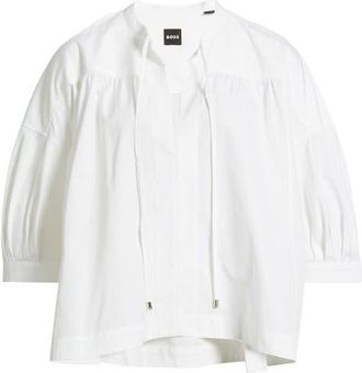 BOSS Bollana High-Low Pullover Top in Bright White at Nordstrom, Size 14