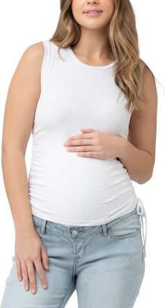Ripe Jodie Ruched Rib Tank in White at Nordstrom, Size X-Small Au