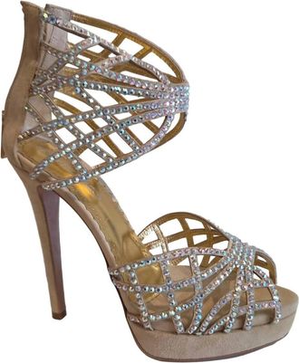 FRANCESCO SACCO Womens Stilettos Open Toe Heel In Beige