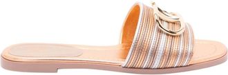 Valentino Vlogo Signature Slide - Dames - Sandalen - Veelkleurig - 38 1/2 EU - Leer - Schoenen