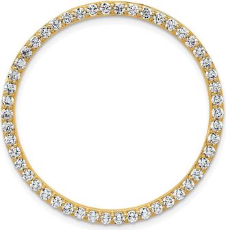 Diamond2Deal 14k Gold 1 1/2 Ct Lab Grown Diamond Circle Chain Slide Pendant
