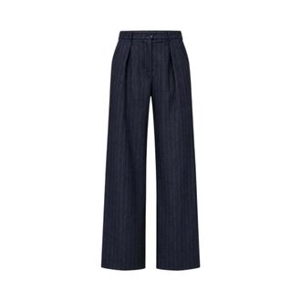 Nenette Pantaloni Palazzo a Righe Sottili - - Trousers - Donna - Nero - L