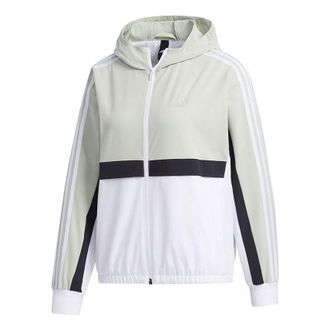 adidas (WMNS) adidas Hooded Jacket Green White GP0621