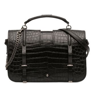 Saint Laurent Pre-owned Saint Laurent Large Croc Embossed Leather Charlotte Flap Satchel Ladies 4UXHFIMZC86QFR0P