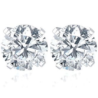 Pompeii3 Certified 1Ct TW Round Diamond Studs 14k Gold Lab Grown Earrings