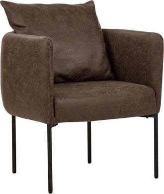 Beliani Armchair MALMOS Faux Leather Dark Brown